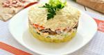 Салат с ветчиной и грибами маринованными: рецепты